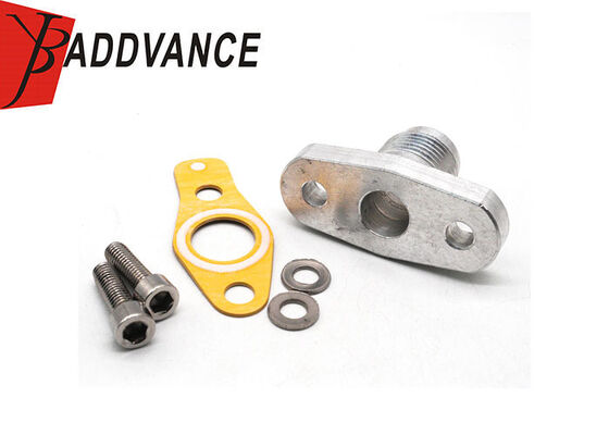 MR258477 10AN Turbo Oil Drain Fitting With Flange Gasket Two Mounting Bolts For Mitsubishi Turbochargers