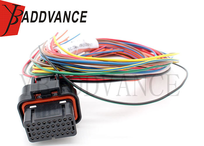 34 Pin Female Sealed ECU Tyco AMP Connectors With 400mm Wire Loom A 7