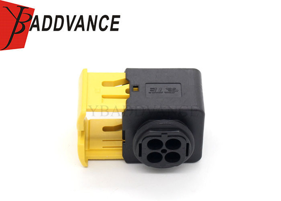 Electrical Waterproof PA66 GF30 4 Pin Female Black Color TE Connector 1-1418390-1