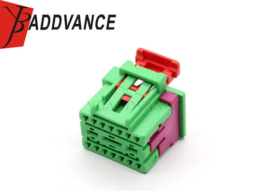 17 Pin Female Electrical PBT GF10 Connector Green Color For Automotive Cars