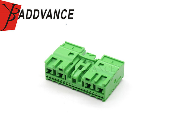 Automotive Green Color PBT GF15 Unsealed Female 24 Pin Connector For Cars