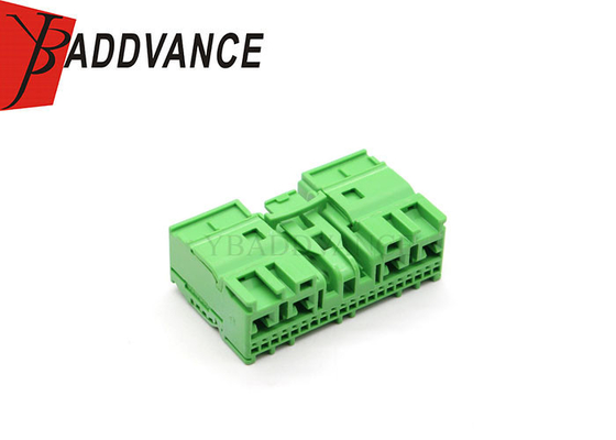 Automotive Green Color PBT GF15 Unsealed Female 24 Pin Connector For Cars