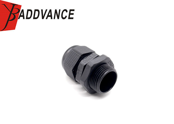 PG13.5 Nylon IP68 Plastic Black Color Connector Cable Gland 5mm Min 12mm Max