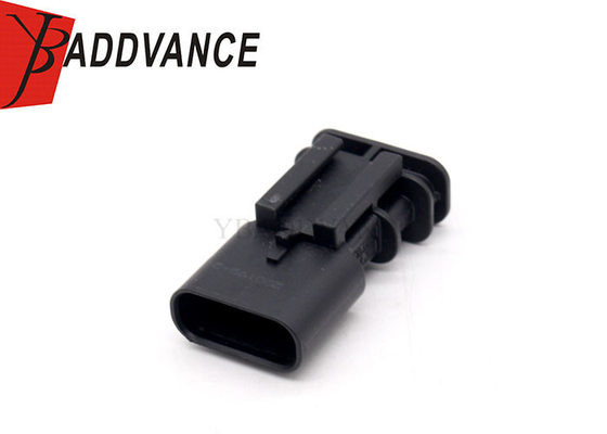 2203112 TE Connectivity Black Waterproof Male 4 Pin PA66 GF30 Connector