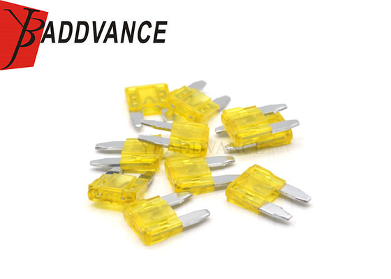 Plastic PBT 3A 5A 10A 20A 30A Amp Yellow Automotive Mini Blade Fuse For Car