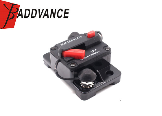 12V 200A Black Electrical Waterproof High Amp Manual Reset Dual Stud Circuit Breaker With Switch