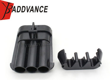 Male Black 630 Series 3 Pole Wire Harness Auto Connector 46 AMPS 15358681 12124686