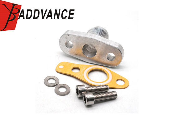 MR258477 10AN Turbo Oil Drain Fitting With Flange Gasket Two Mounting Bolts For Mitsubishi Turbochargers