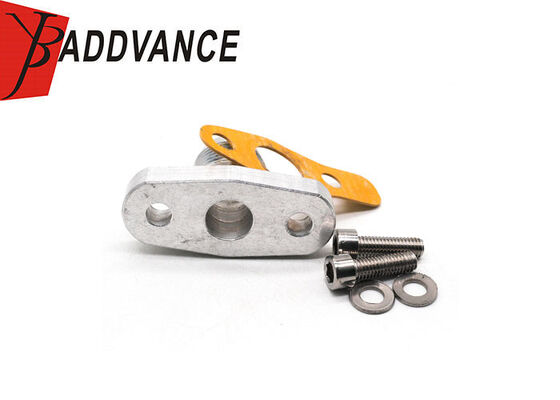 MR258477 10AN Turbo Oil Drain Fitting With Flange Gasket Two Mounting Bolts For Mitsubishi Turbochargers