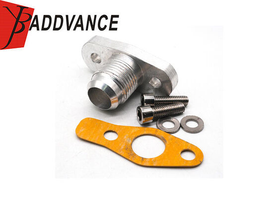 MR258477 10AN Turbo Oil Drain Fitting With Flange Gasket Two Mounting Bolts For Mitsubishi Turbochargers
