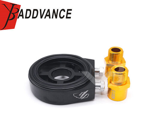 Universal oil filter sandwich plate adapter, installs between the engine block and oil filter. Features 2-3 dedicated 1/8" NPT threaded ports for installing oil pressure gauges, temperature sensors