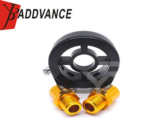 Universal oil filter sandwich plate adapter, installs between the engine block and oil filter. Features 2-3 dedicated 1/8" NPT threaded ports for installing oil pressure gauges, temperature sensors