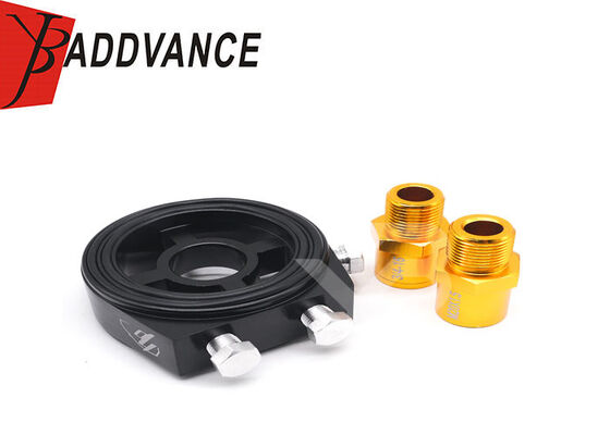 Universal oil filter sandwich plate adapter, installs between the engine block and oil filter. Features 2-3 dedicated 1/8" NPT threaded ports for installing oil pressure gauges, temperature sensors