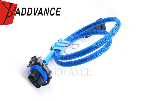 Aptiv 2 Way Male Female Auto Connector Wiring Harness With Blue Braided Protective Sleeve Automotive Pigtail Cable Assembly