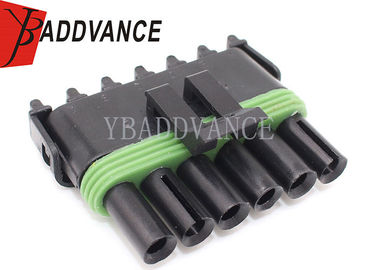 Black 6 Way Female Weather Pack Connector 6 Position 12015799 41x52.5x20.8 Mm