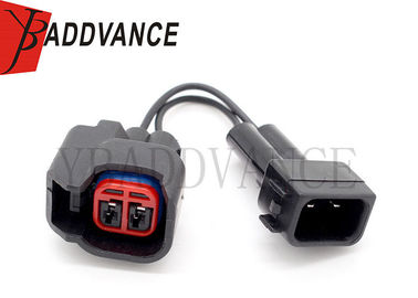 Female To Male Auto Wiring Harness 2 Way BC7017 Black Color With Wire 11CM