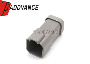 DT04-6P-E003 Deutsch DT Male 6 Pin Connector With End Cap / Wedge Grey Color