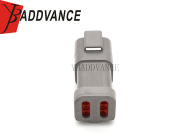 DT04-6P-E003 Deutsch DT Male 6 Pin Connector With End Cap / Wedge Grey Color