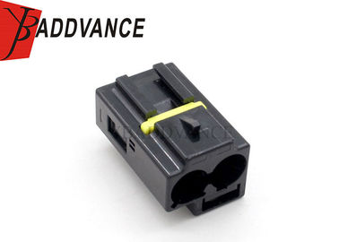 Black TE Connectivity AMP Connectors 2 Pin Female Wire Connector For Bus Truck