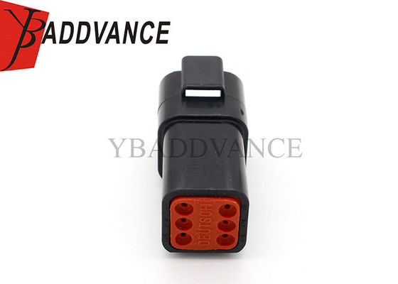 DT04-6P-E004 Black DT Series Deutsch 6 Pin Male Connector