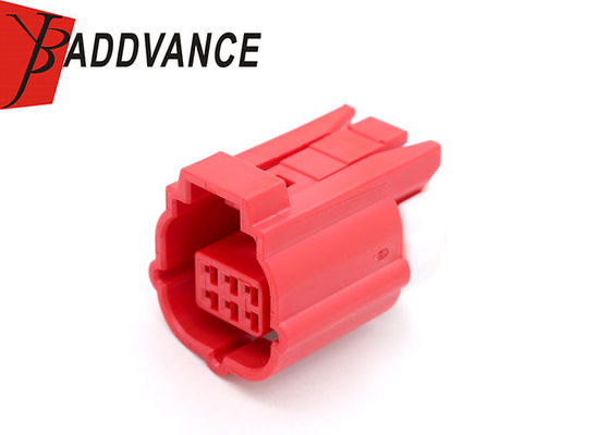 6 Pin Female Waterproof Automotive Connectors Red For OBD System Of Motorcycle