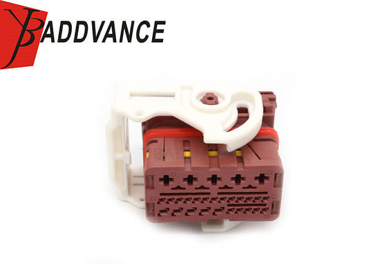 28 Pin Brown Female Sealed Electrical Plastic Connector For Track