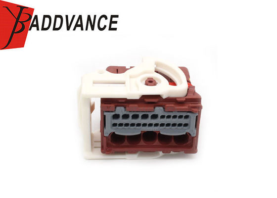 28 Pin Brown Female Sealed Electrical Plastic Connector For Track