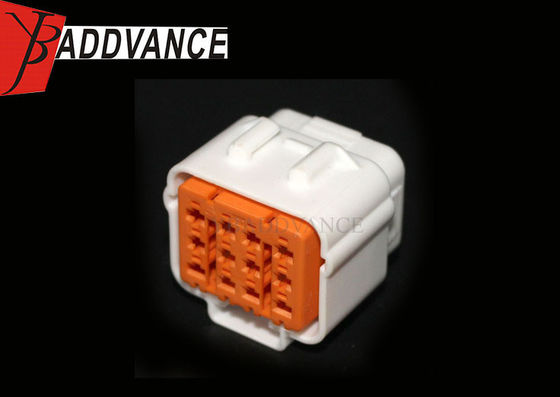 12 Pin Female Sealed Connectors White And Orange Color For Multiple Types Car