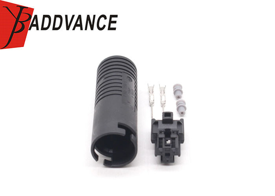 DJ70280Y-0.6-11 Auto Electrical Black Waterproof Male 2 Pin Connector For BMW